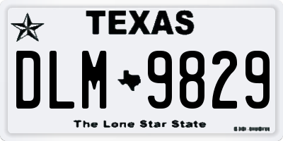 TX license plate DLM9829