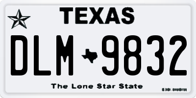 TX license plate DLM9832