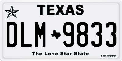 TX license plate DLM9833