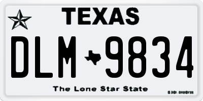 TX license plate DLM9834
