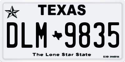 TX license plate DLM9835