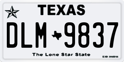 TX license plate DLM9837