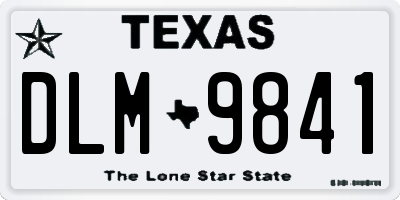 TX license plate DLM9841