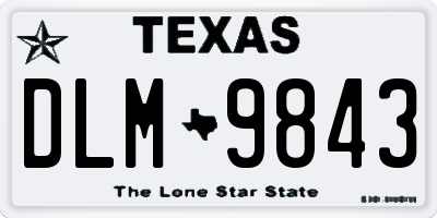 TX license plate DLM9843