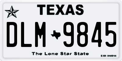 TX license plate DLM9845