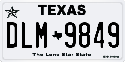 TX license plate DLM9849