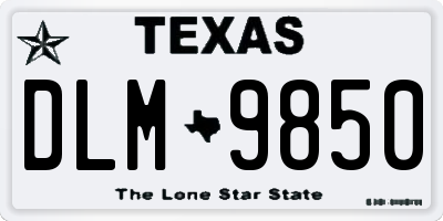 TX license plate DLM9850