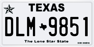 TX license plate DLM9851