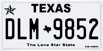 TX license plate DLM9852