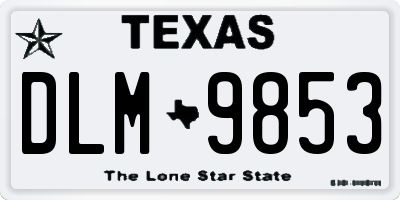 TX license plate DLM9853
