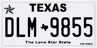 TX license plate DLM9855