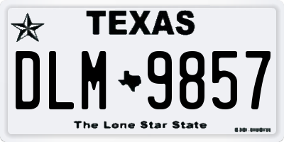 TX license plate DLM9857