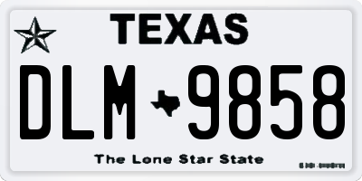 TX license plate DLM9858