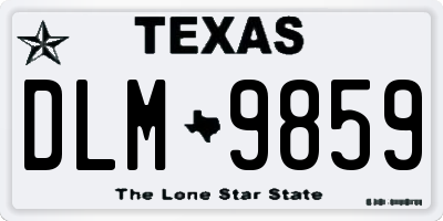 TX license plate DLM9859