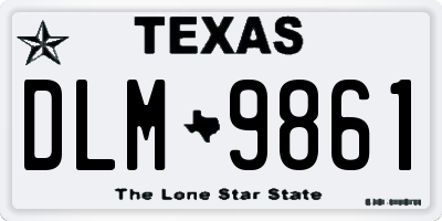 TX license plate DLM9861