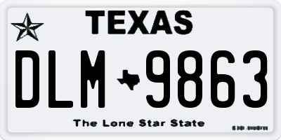TX license plate DLM9863