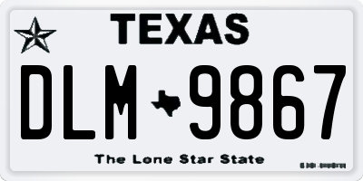 TX license plate DLM9867