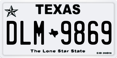 TX license plate DLM9869