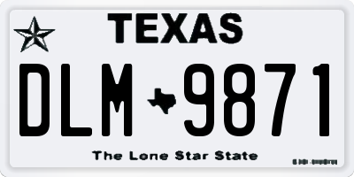 TX license plate DLM9871