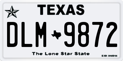 TX license plate DLM9872