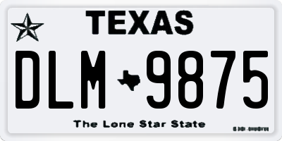 TX license plate DLM9875