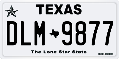TX license plate DLM9877