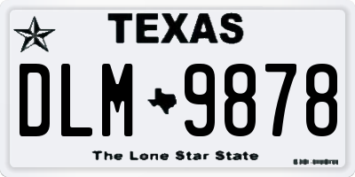 TX license plate DLM9878