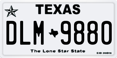TX license plate DLM9880