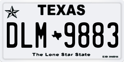 TX license plate DLM9883