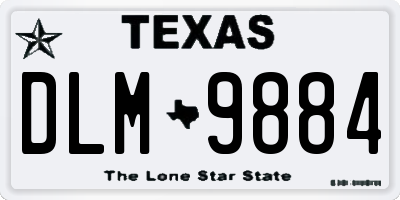 TX license plate DLM9884