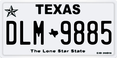 TX license plate DLM9885