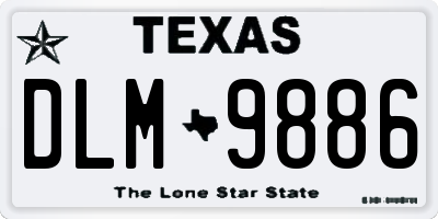 TX license plate DLM9886