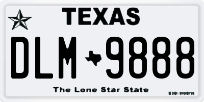 TX license plate DLM9888