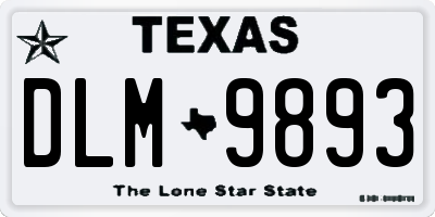TX license plate DLM9893