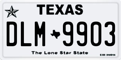 TX license plate DLM9903