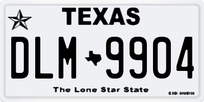 TX license plate DLM9904