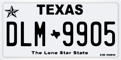 TX license plate DLM9905