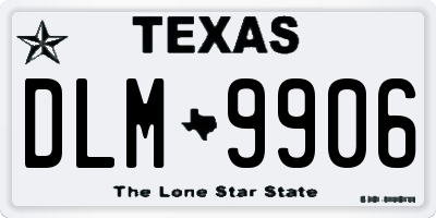 TX license plate DLM9906