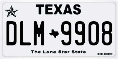 TX license plate DLM9908