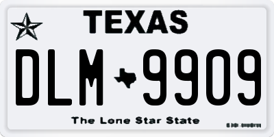 TX license plate DLM9909