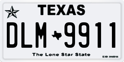 TX license plate DLM9911