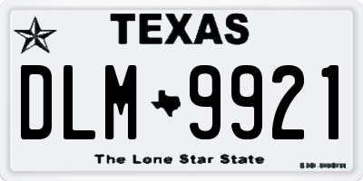 TX license plate DLM9921