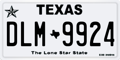 TX license plate DLM9924
