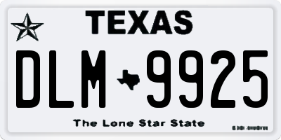 TX license plate DLM9925
