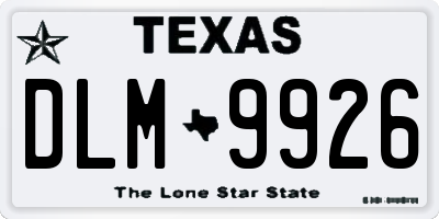 TX license plate DLM9926