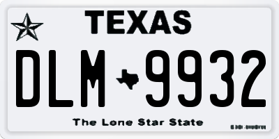 TX license plate DLM9932