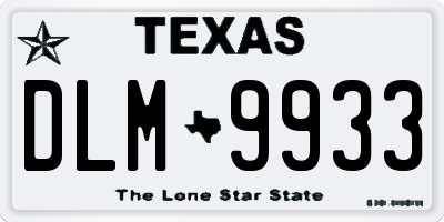 TX license plate DLM9933