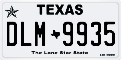 TX license plate DLM9935