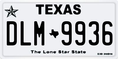 TX license plate DLM9936