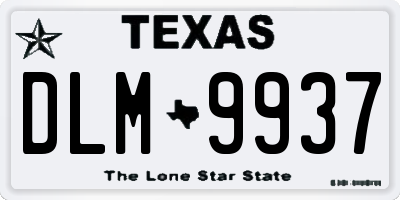 TX license plate DLM9937